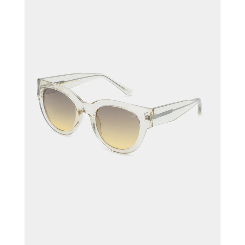 LILLY Large Round Frame Sunglasses Ecru