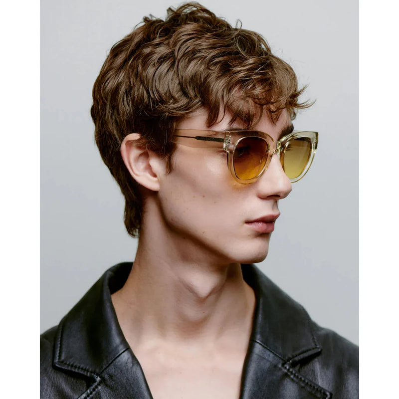 LILLY Large Round Frame Sunglasses Ecru