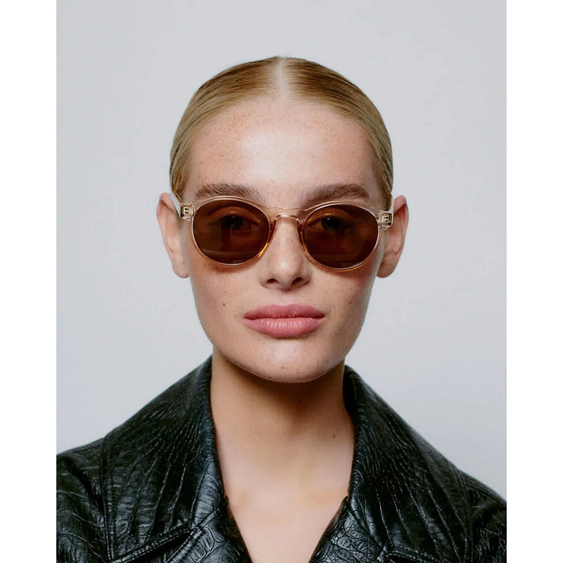 MARVIN Round Frame Sunglasses Champagne