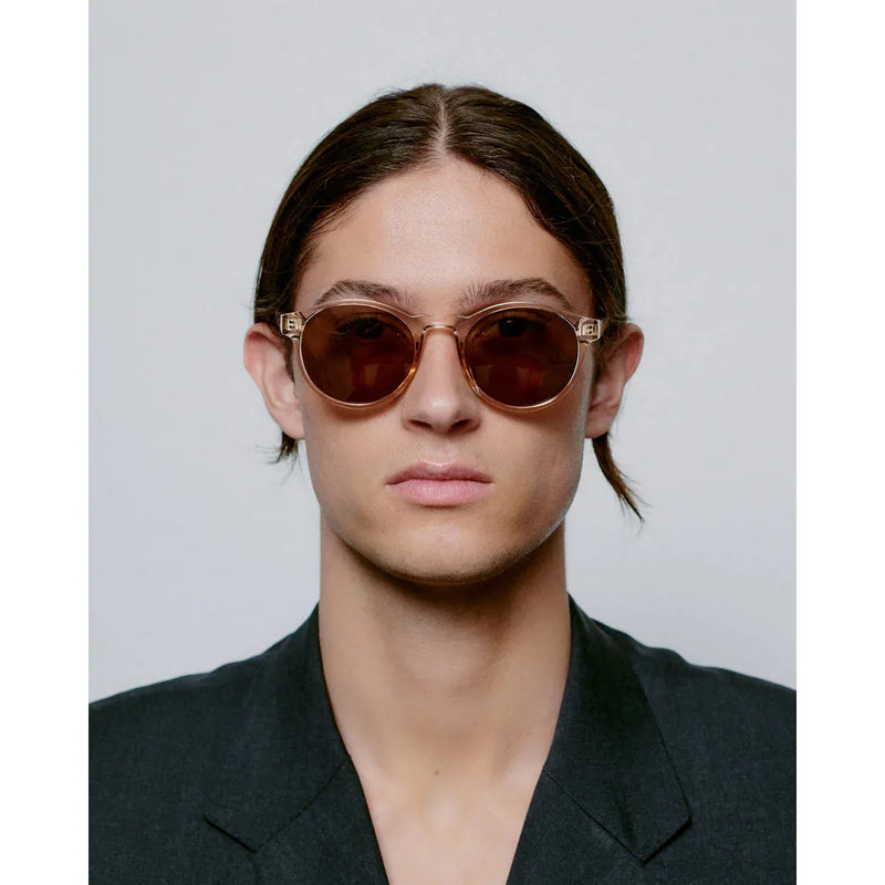 MARVIN Round Frame Sunglasses Champagne