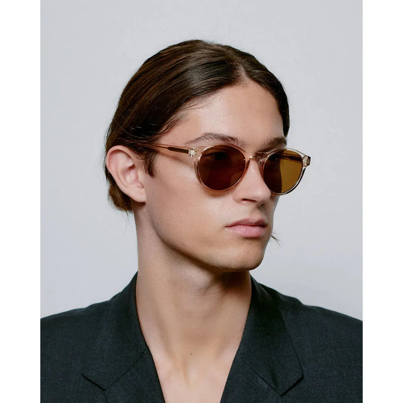 MARVIN Round Frame Sunglasses Champagne