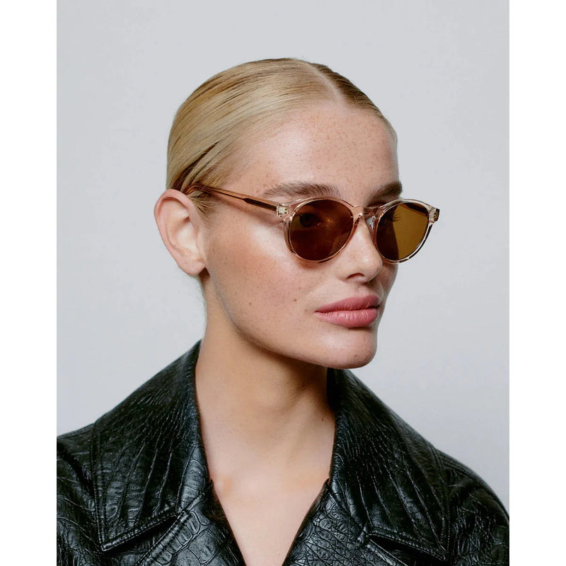 MARVIN Round Frame Sunglasses Champagne