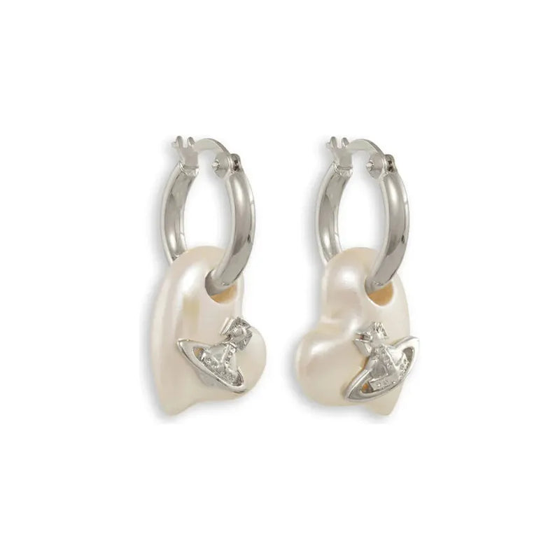 Florentia Heart Earrings Platinum / Pearl