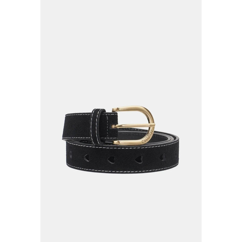 Cut It Out Heart Belt Black - AgathaBoutiqueLtd