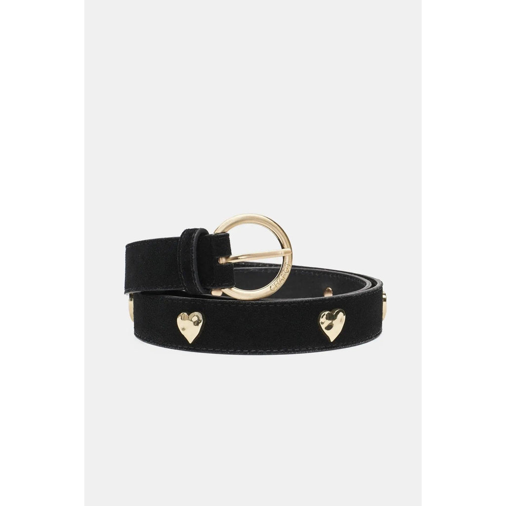 Hammered Heart Belt Black - AgathaBoutiqueLtd