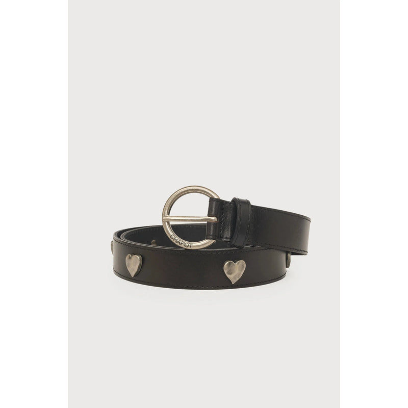 Hammered Heart Belt Black/Silver