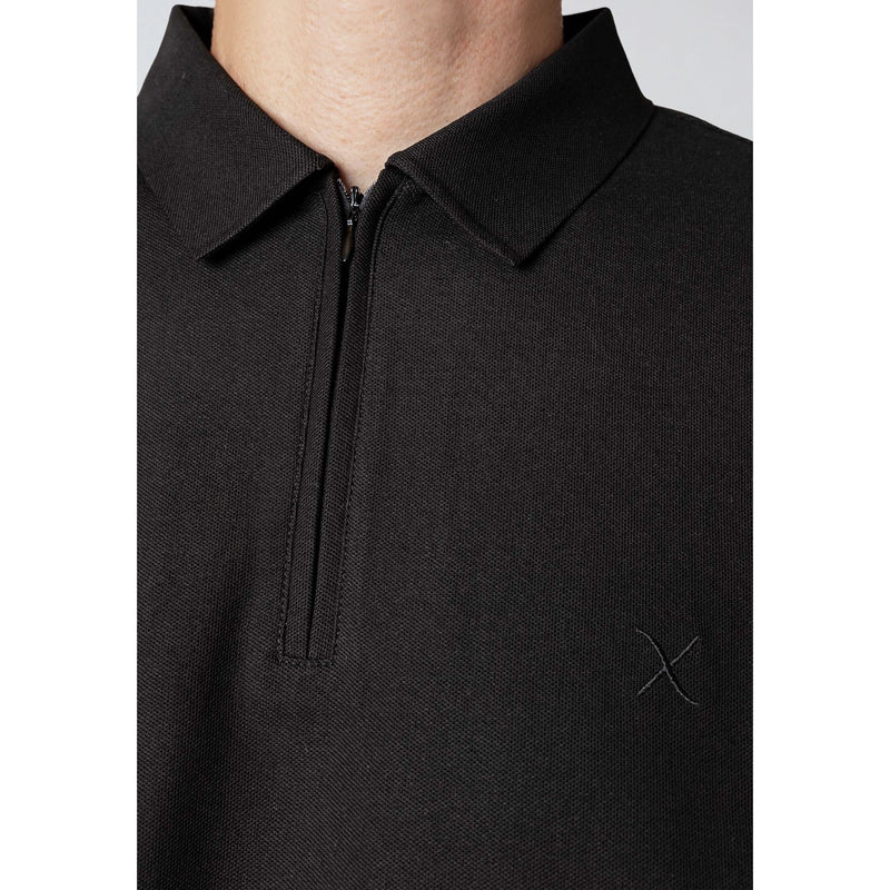 Joss Long Sleeve Cotton Polo Black