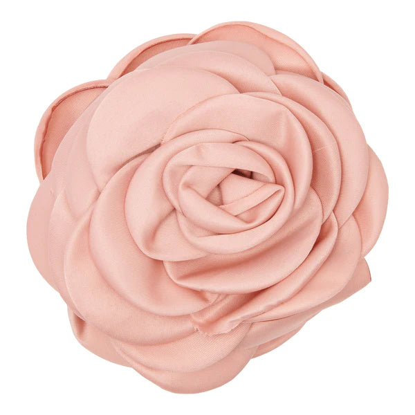 Giant Satin Rose Claw Hairclip Pale Pink