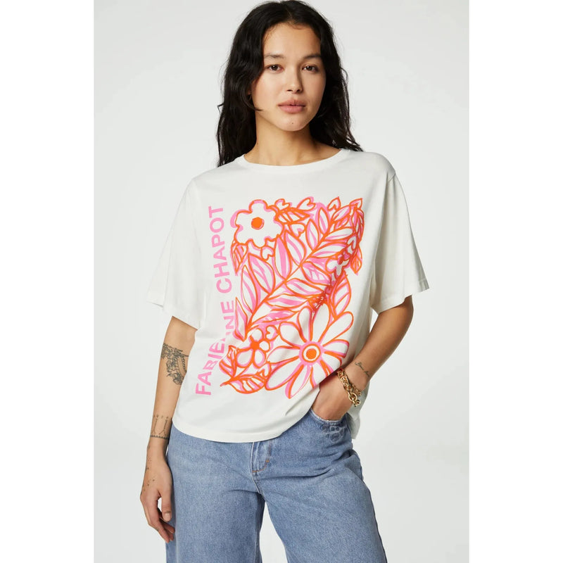 Fay Bloom Pink T-Shirt White/Pink