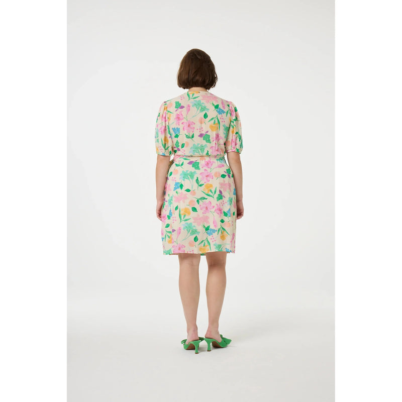 Cloe Wrap Dress Warm White Print