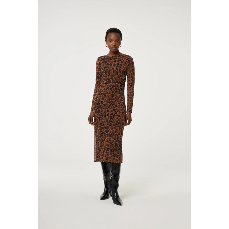 Ashley Dress Burnt Sugar Loving Leopard Print