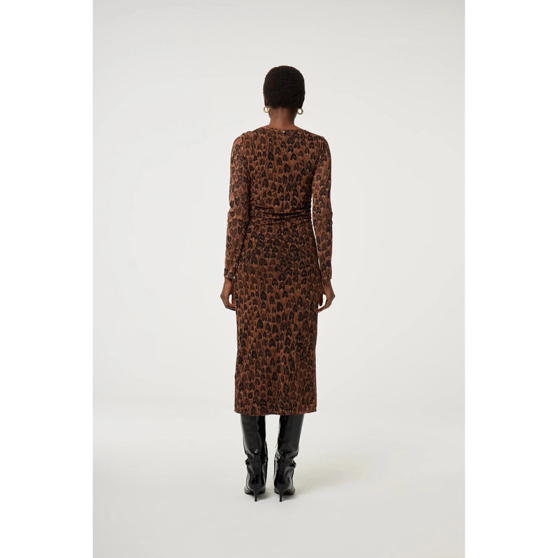 Ashley Dress Burnt Sugar Loving Leopard Print