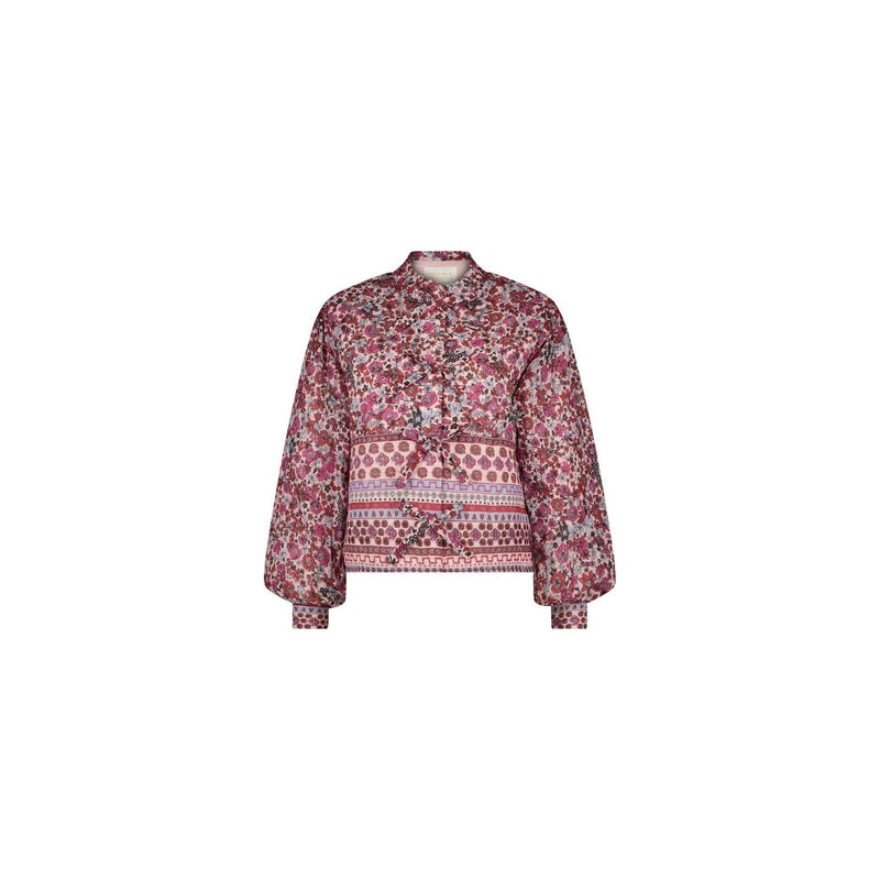 Patty Quilted Printed Jacket Cerise Red - AgathaBoutiqueLtd