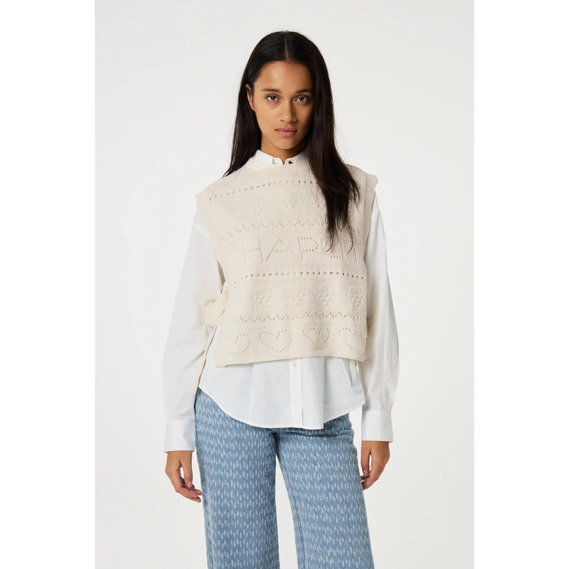 Kamilla Knitted Tabbard Off White