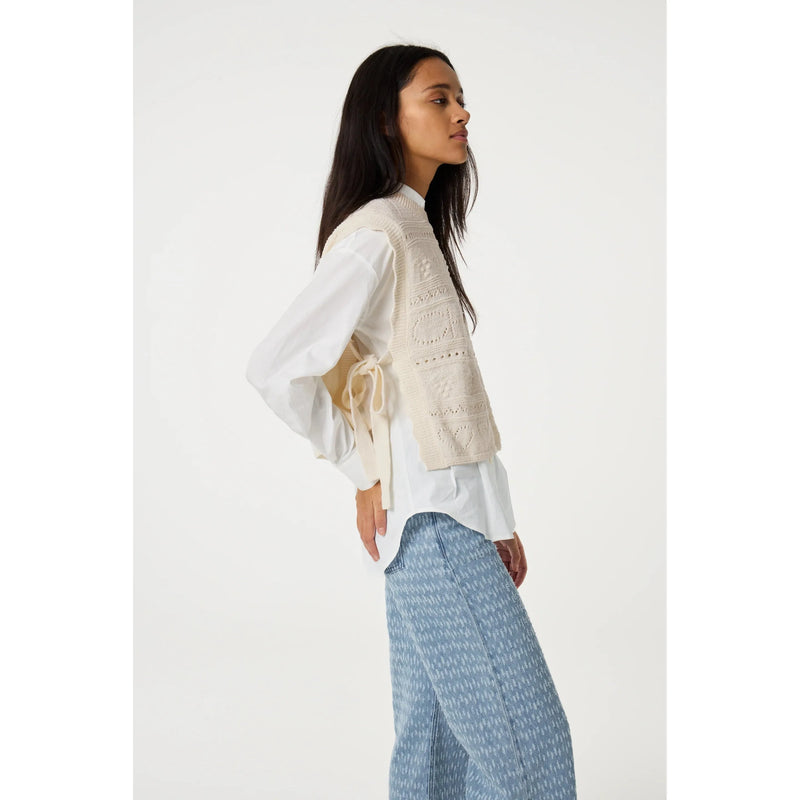 Kamilla Knitted Tabbard Off White