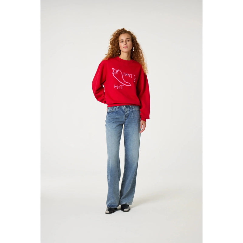 Hot Chilli Terry Sweatshirt Red