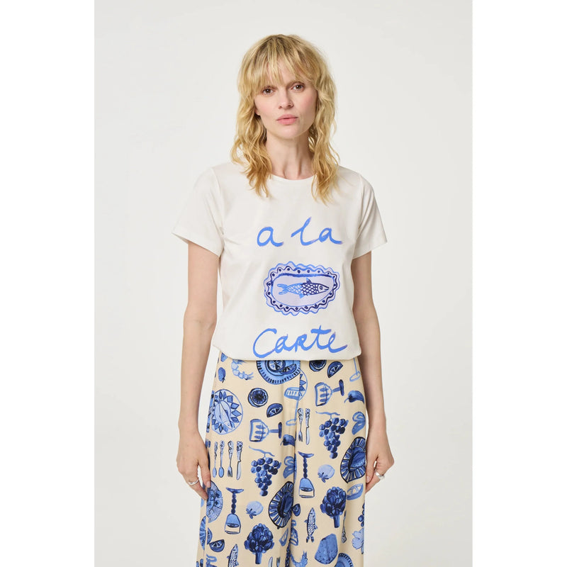 Rose Aperitif Print T-Shirt Off White