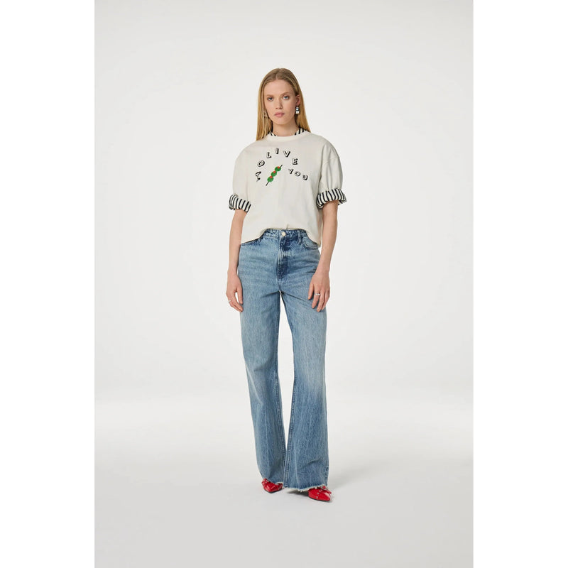Benja Olive Embellished Off White