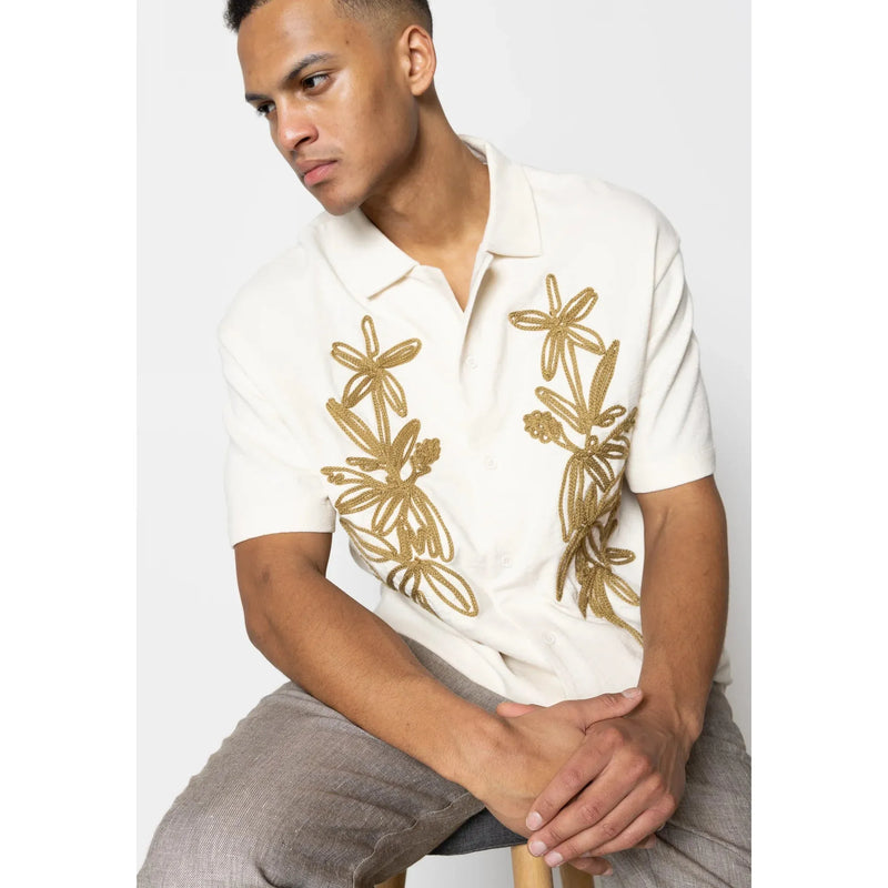 Clean Cut Copenhagen Bowling Calton Shirt Ecru
