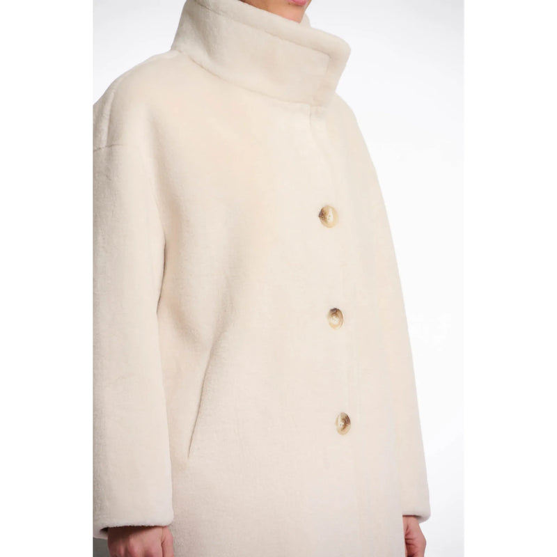 Cilou Faux Fur Coat With High Collar Birch