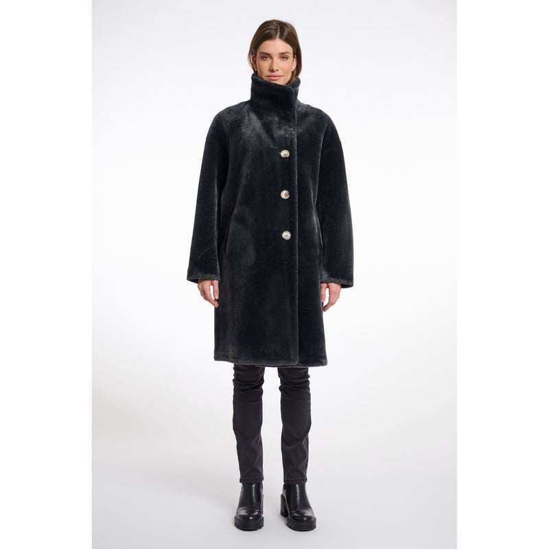 Cilou Faux Fur Coat Slate