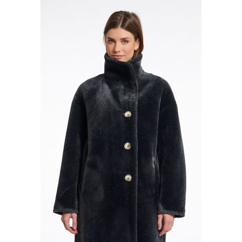 Cilou Faux Fur Coat Slate