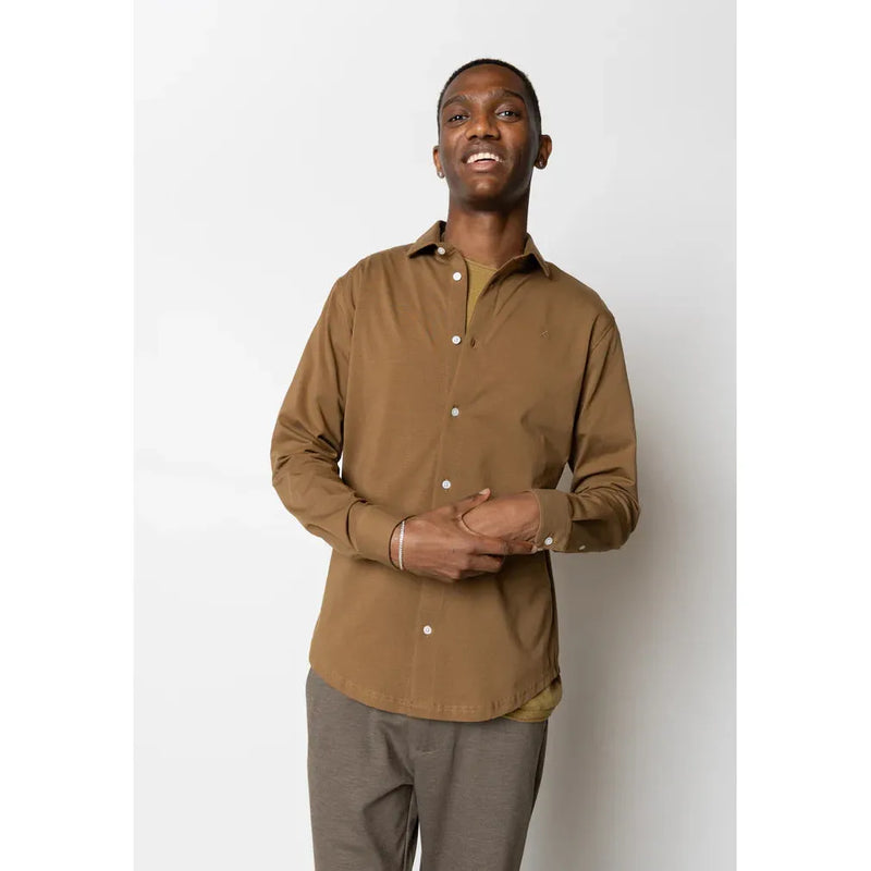 Clean Cut Copenhagen Formal Stretch Shirt Brown