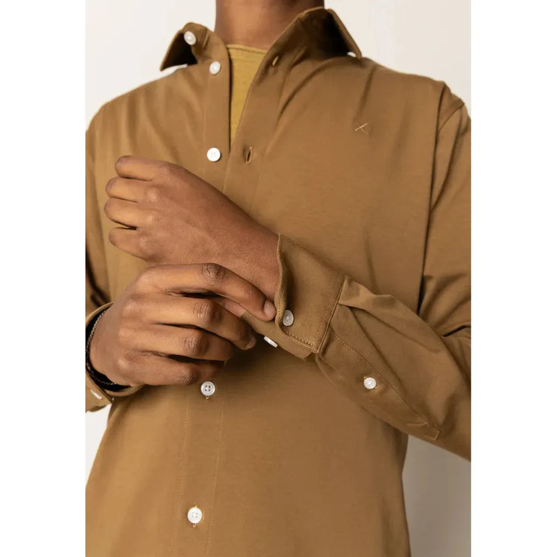 Clean Cut Copenhagen Formal Stretch Shirt Brown