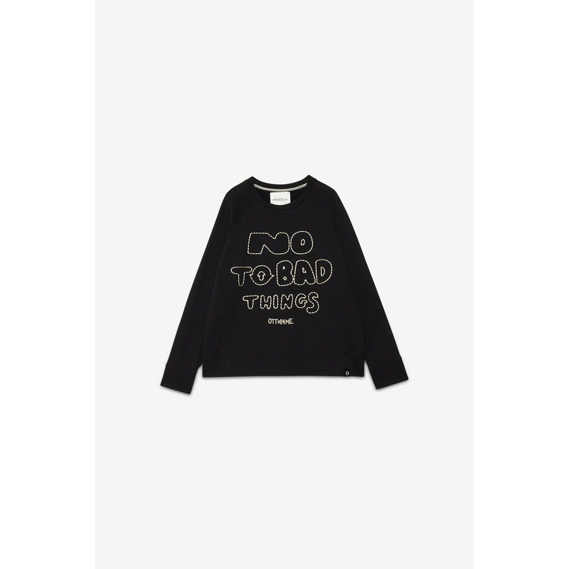 Sweatshirt with Embroidery Black
