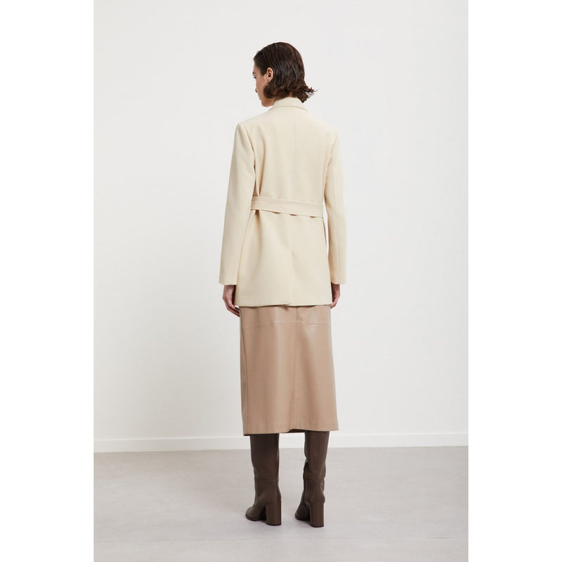 PU Midi Skirt Beige