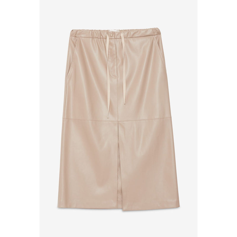 PU Midi Skirt Beige
