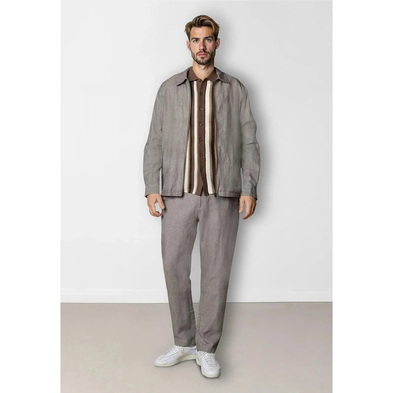 Clean Cut Copenhagen Daniel Shirt Ecru Brown Stripe