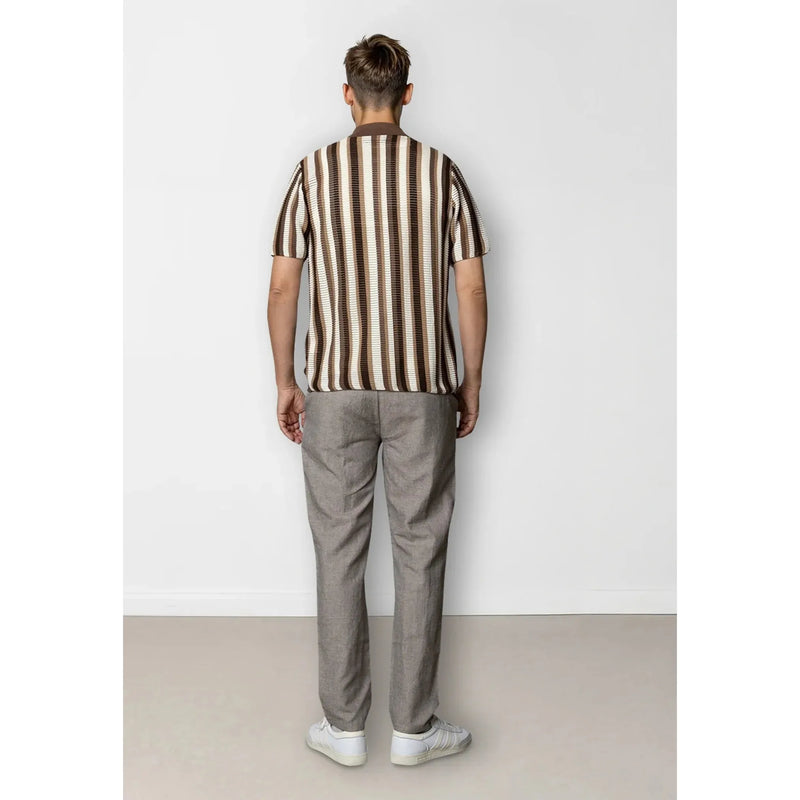 Clean Cut Copenhagen Daniel Shirt Ecru Brown Stripe