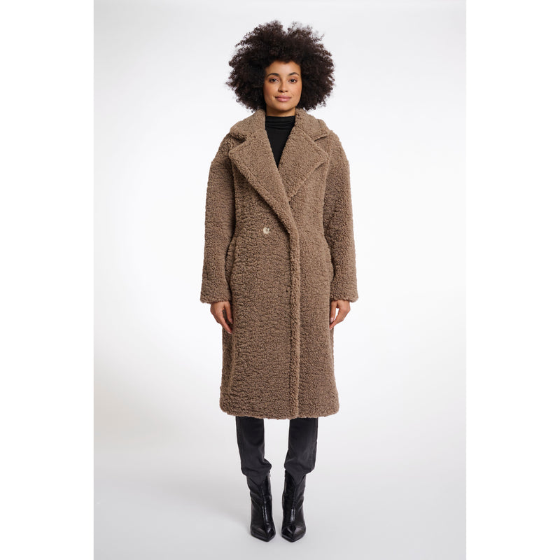 Elicia Teddy Double Breasted Coat Toffee