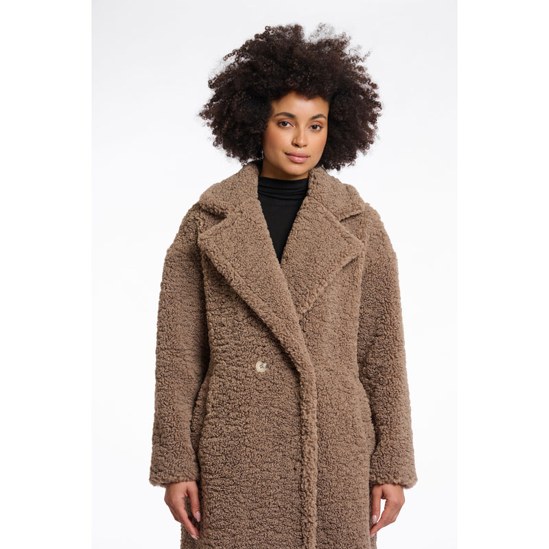 Elicia Teddy Double Breasted Coat Toffee