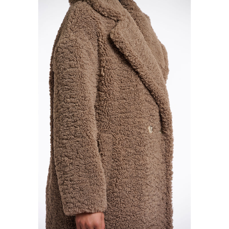 Elicia Teddy Double Breasted Coat Toffee