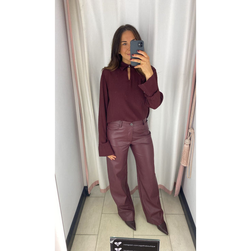 Palazzo Trousers Burgundy