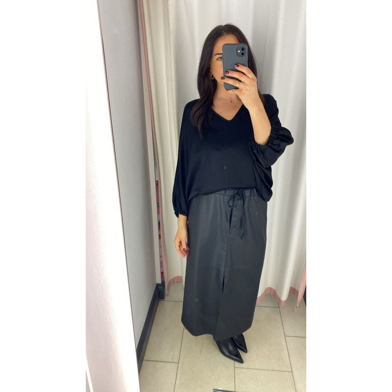 PU Midi Skirt Black