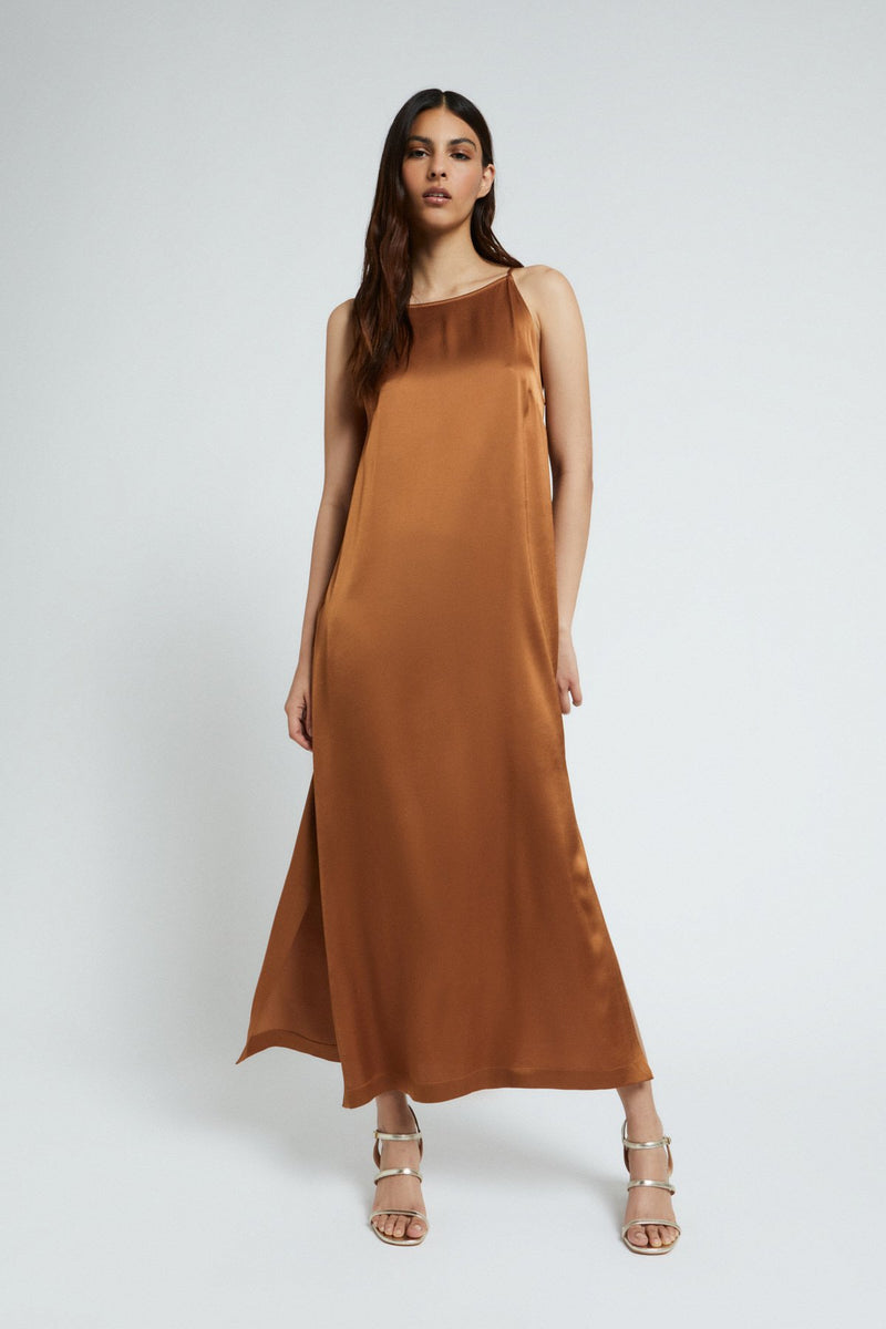 Strap Slip Dress Hazelnut Brown