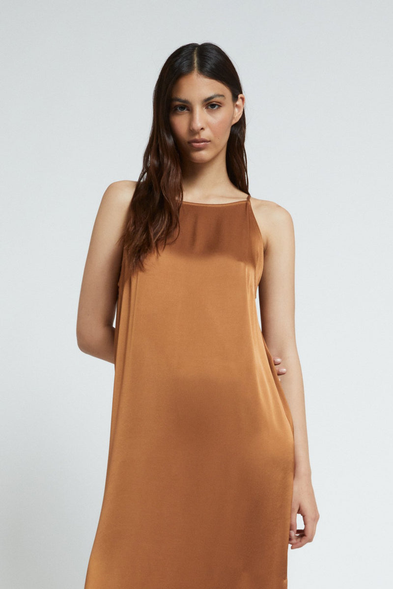 Strap Slip Dress Hazelnut Brown