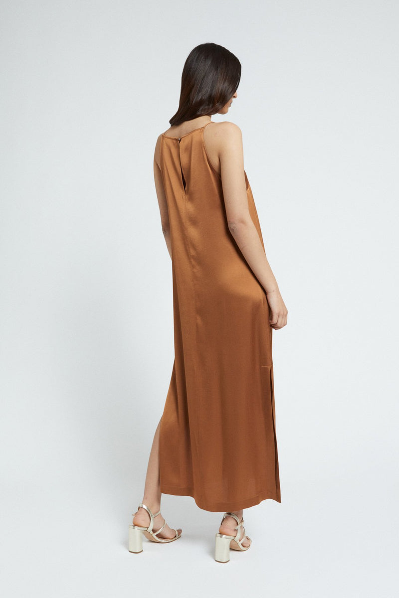 Strap Slip Dress Hazelnut Brown