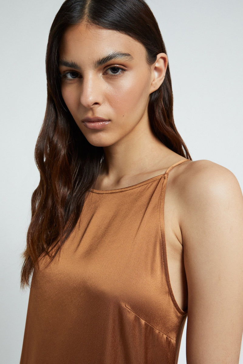 Strap Slip Dress Hazelnut Brown