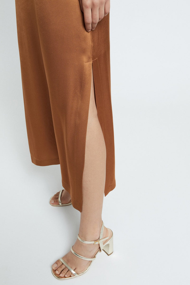 Strap Slip Dress Hazelnut Brown