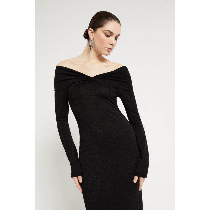 Viscose Off The Shoulder Dress Black