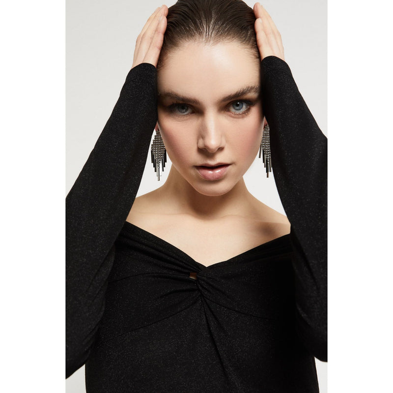 Viscose Off The Shoulder Dress Black