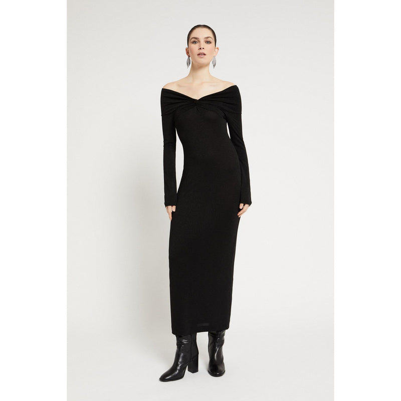 Viscose Off The Shoulder Dress Black