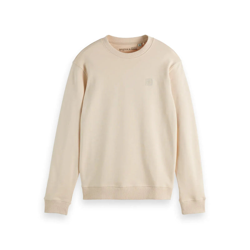 Scotch and Soda Essential Logo Badge Crew Ecru