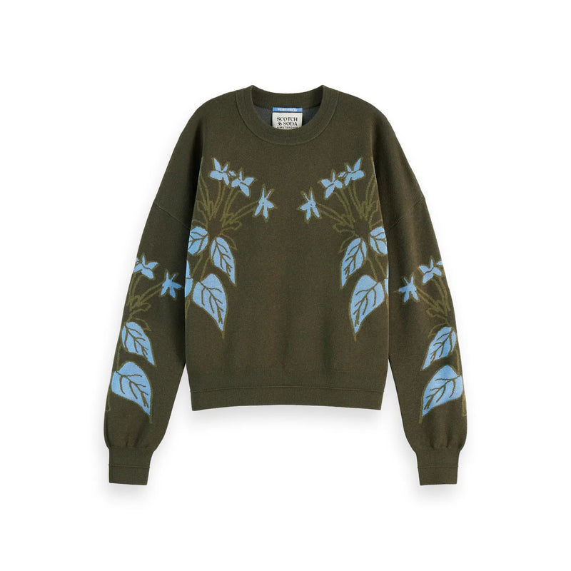 Relaxed Jacquard Pullover Khaki