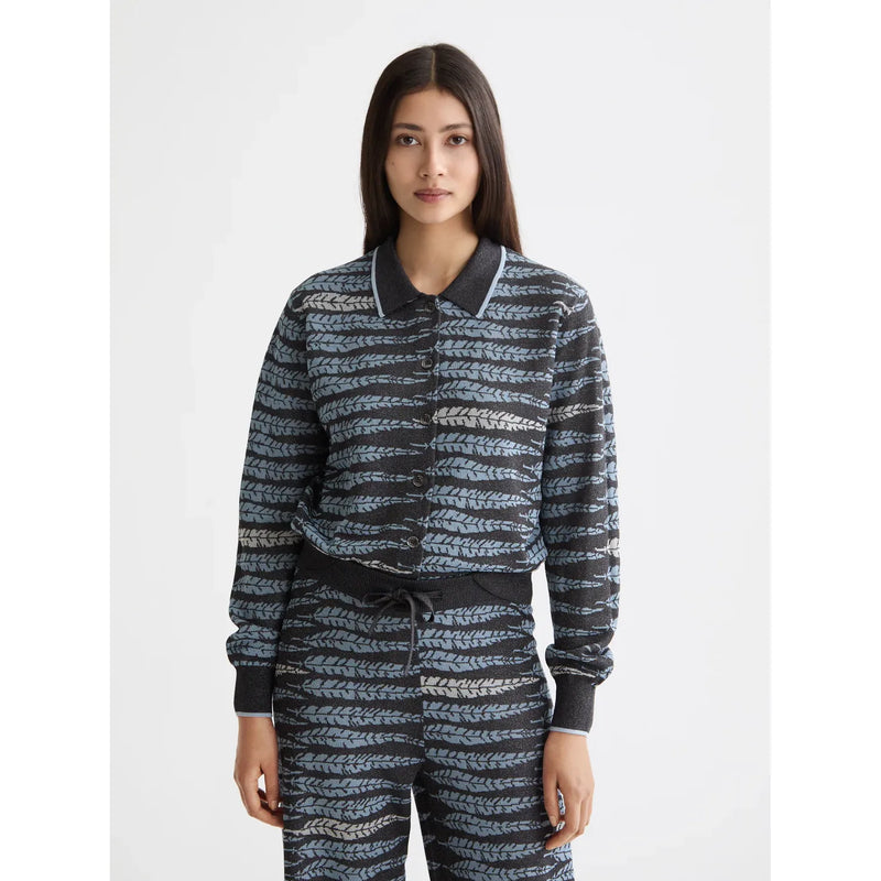 Jacquard Cardigan Charcoal