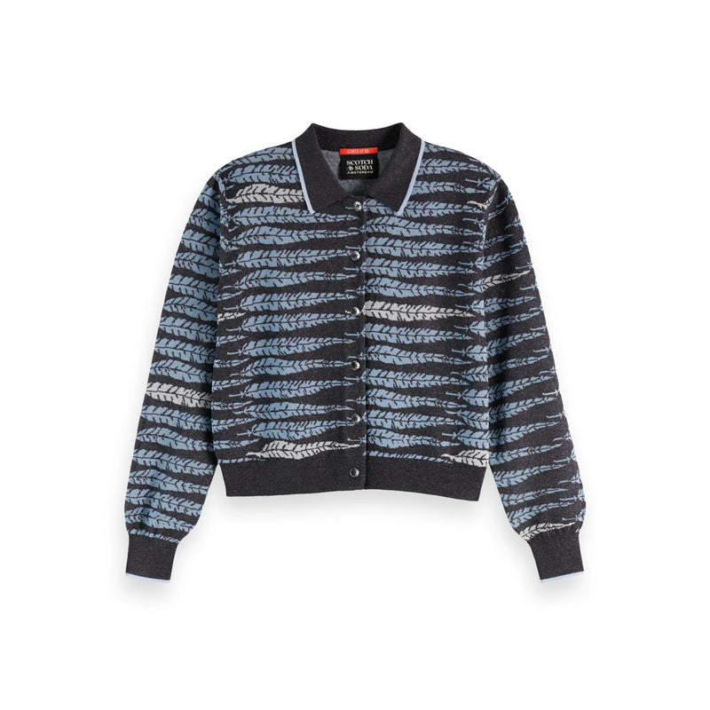 Jacquard Cardigan Charcoal